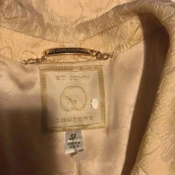 Vintage St John cream and gold double breasted long sleeve blazer 42 - Picture 5 of 6